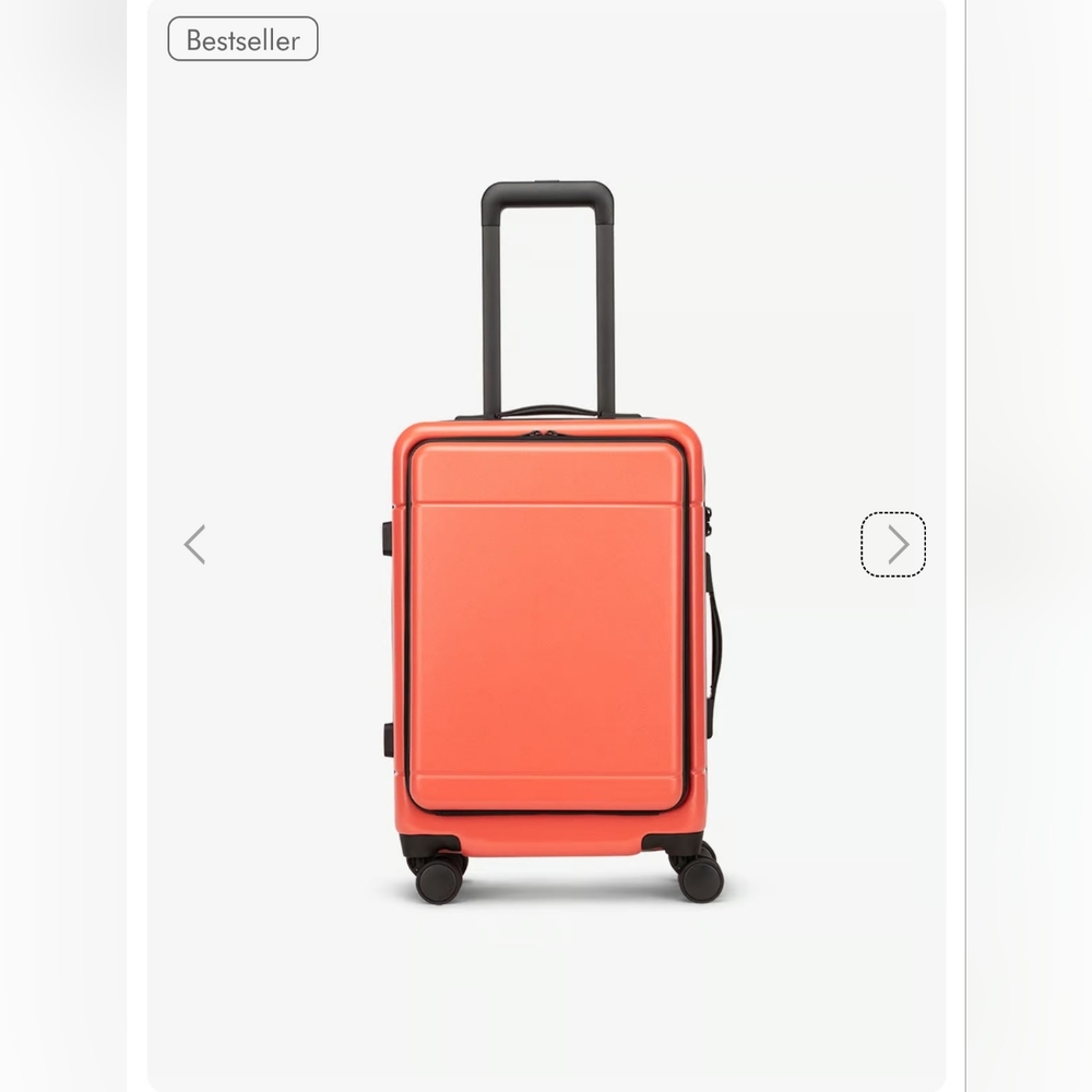 NIB CALPAK Hue Front Pocket Carry-On Luggage, Poppy - Picture 3 of 9